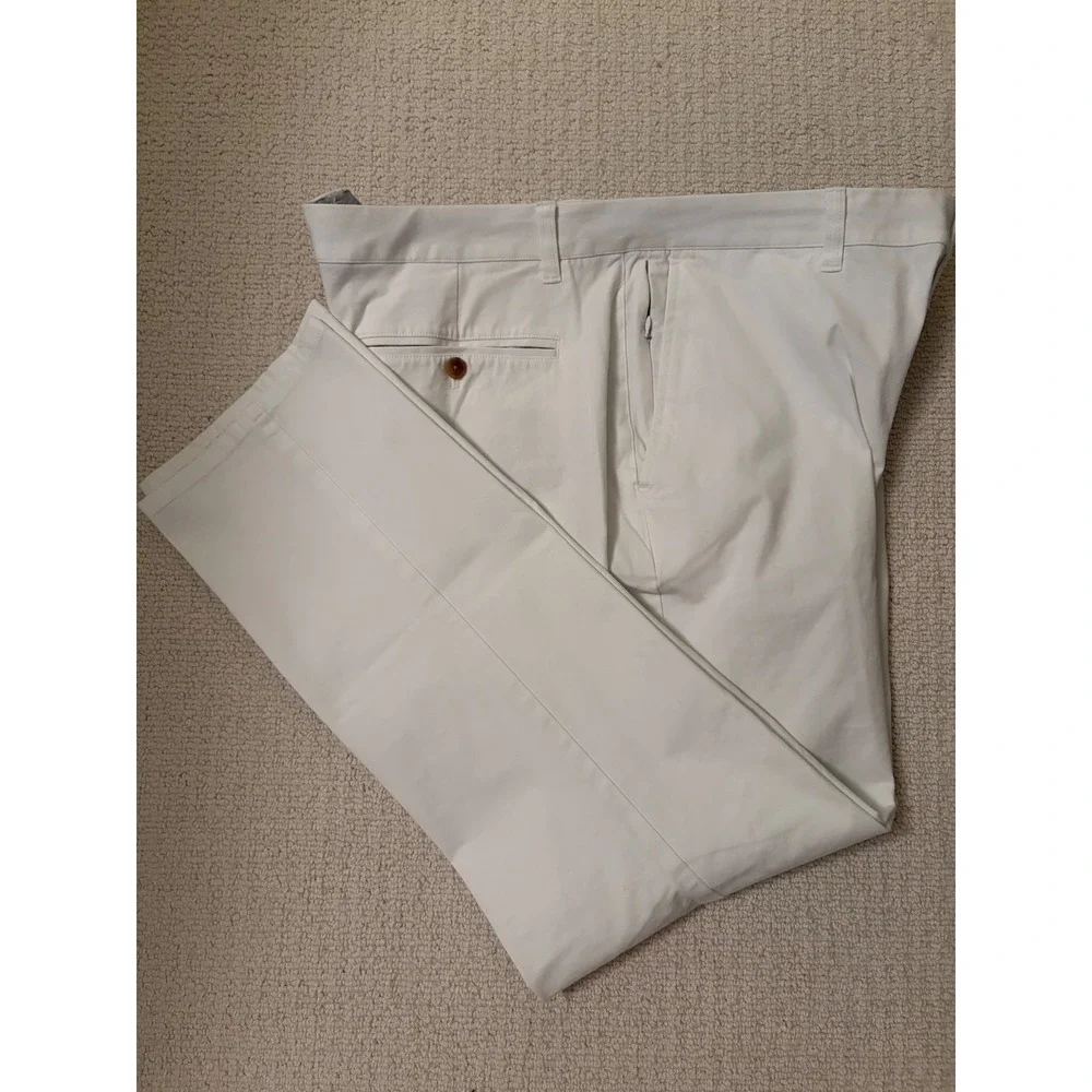 Bonobos Mens Chino Pants 38x30 Off White Straight Leg Casual Trousers